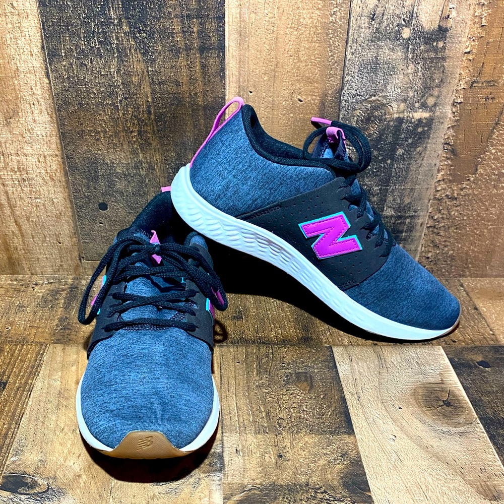 New Balance Women's Sneakers - Dark Gray and Bright Pink
